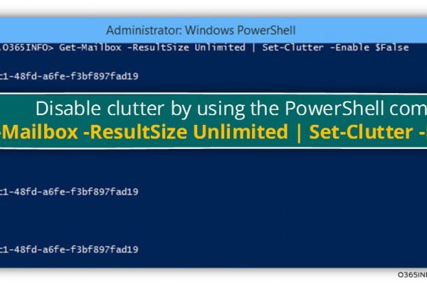 disable clutter with PowerShell Command screenshot