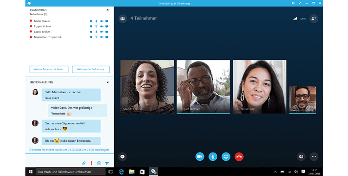 skype create group chat button