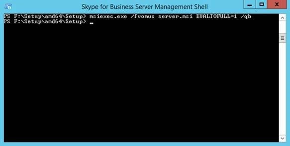 Skype for Business Evaluation step 3 screenshot