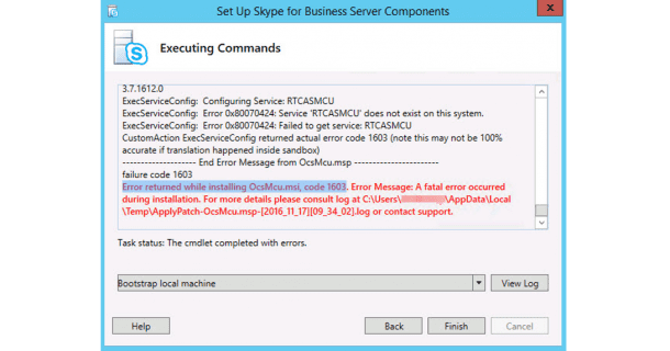 skype for business login server logs