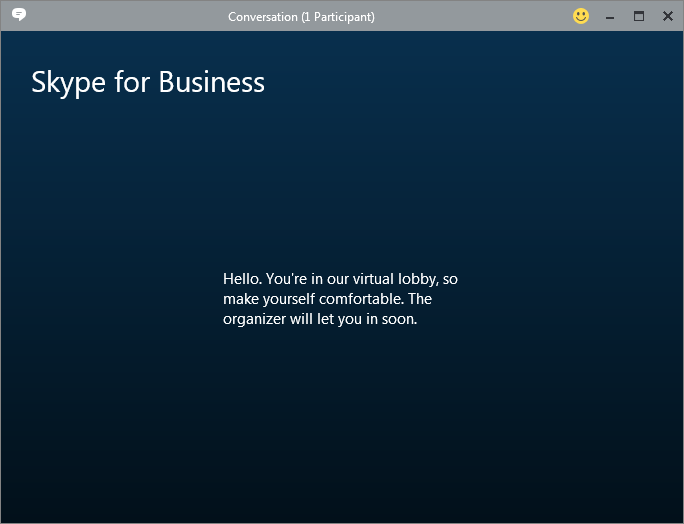 Skype for Business Meeting Lobby screenshot