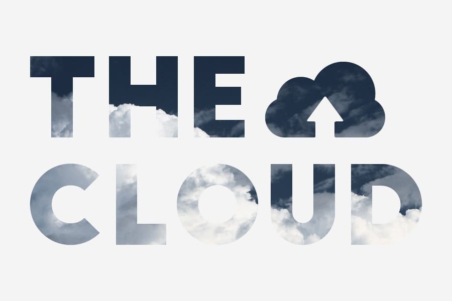 the cloud words with cloud background Azure