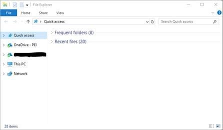 Defualt File View Quick Access Screenshot