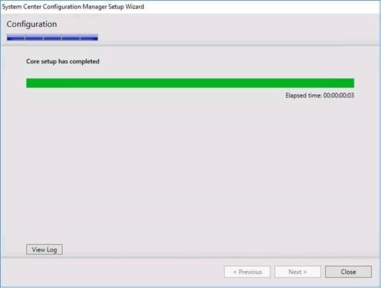 ConfigMgrSetup Complete Message Screenshot