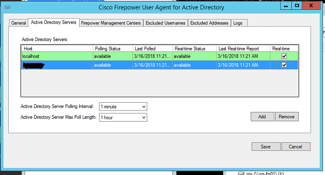 Cisco Firepower User Agent for Active Directory