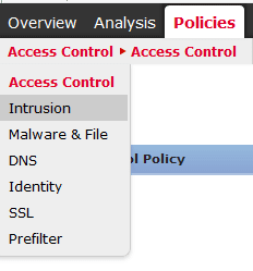 Firepower Management Center Intrusion Policy step one