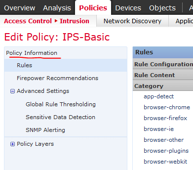 attach Intrusion policy to the access policy screenshot