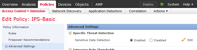 enable specific threat detection
