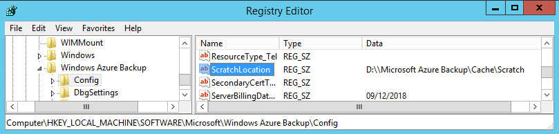 Azure Backup Scratch Location 1