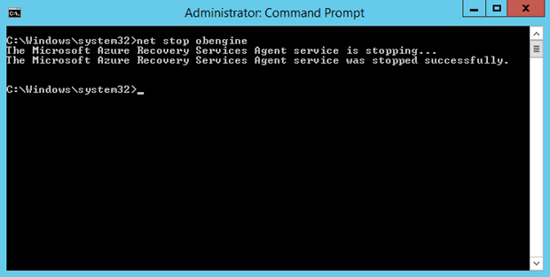 Elevated Comand Prompt for Azure Backup Scratch