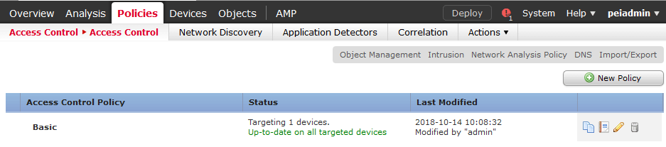 Cisco Security Manager Add Access control Policy