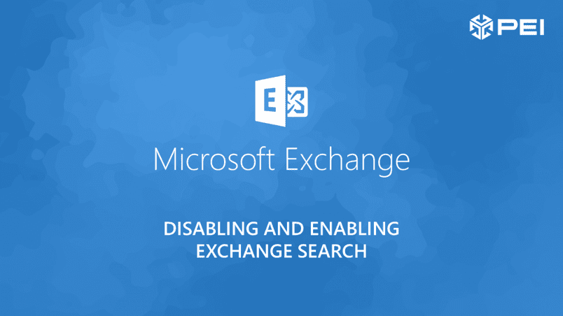 Disable or Enable Exchange Search