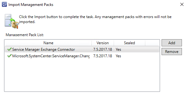 Service Manager Console Management Packs