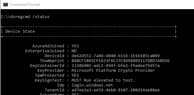 WIndows 10 Confirmation Domain Joined