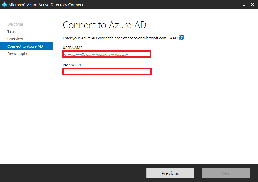 Connect to Azure AD with global admin credentials