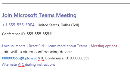 Microsoft Teams Join link with Audio Conferencing License