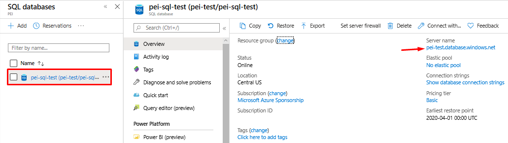 SQL database