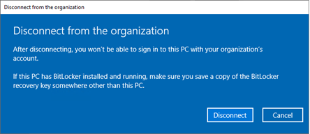 Disconnect from the organization.