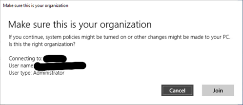 Confirm you are joining the right organization, and then select "Join".