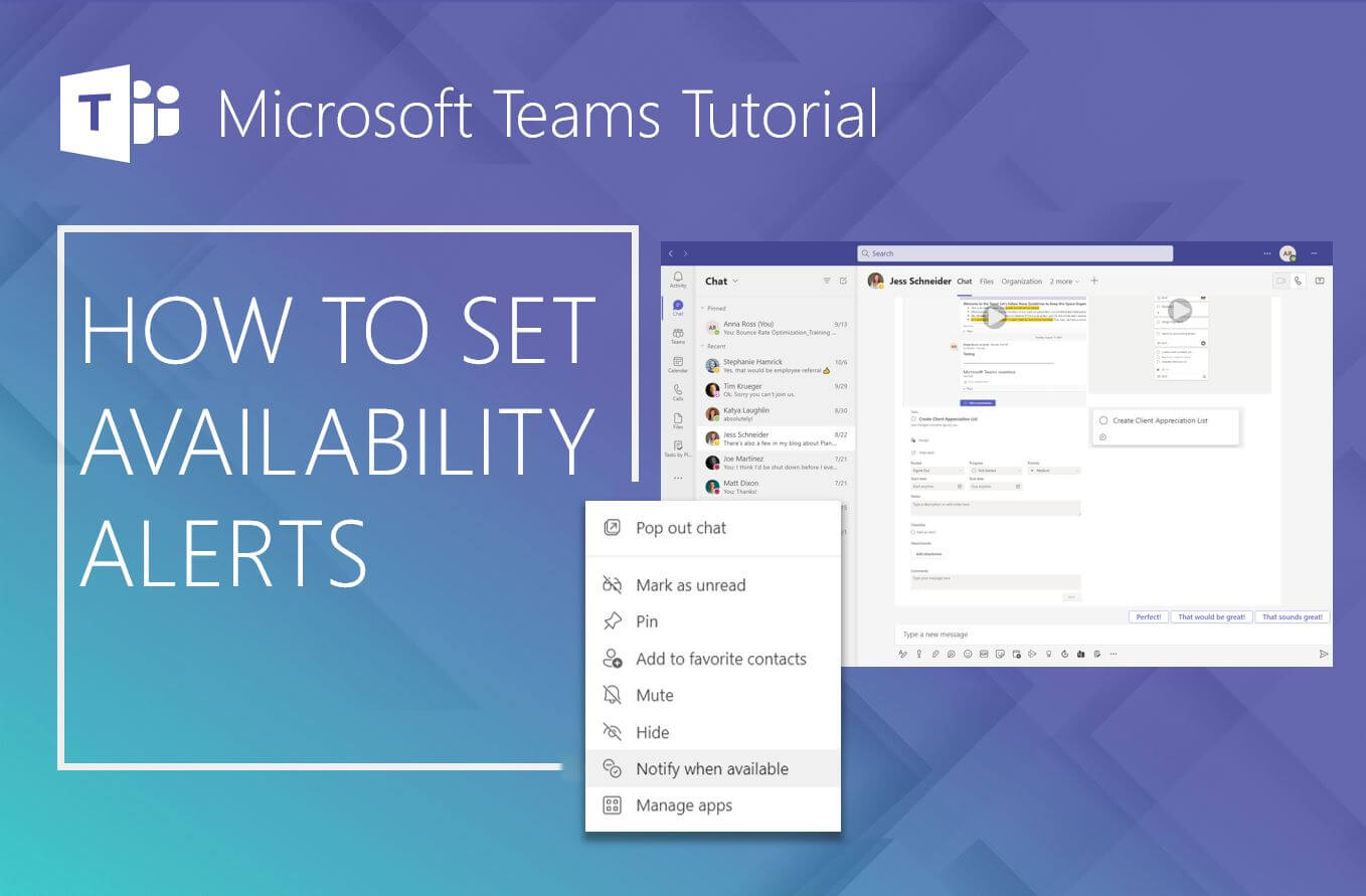 VIDEO How to Set Availability Alerts in Microsoft Teams PEI