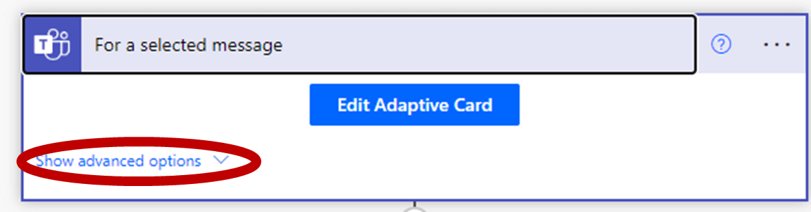 Power Automate "Show advanced options" for Template Steps